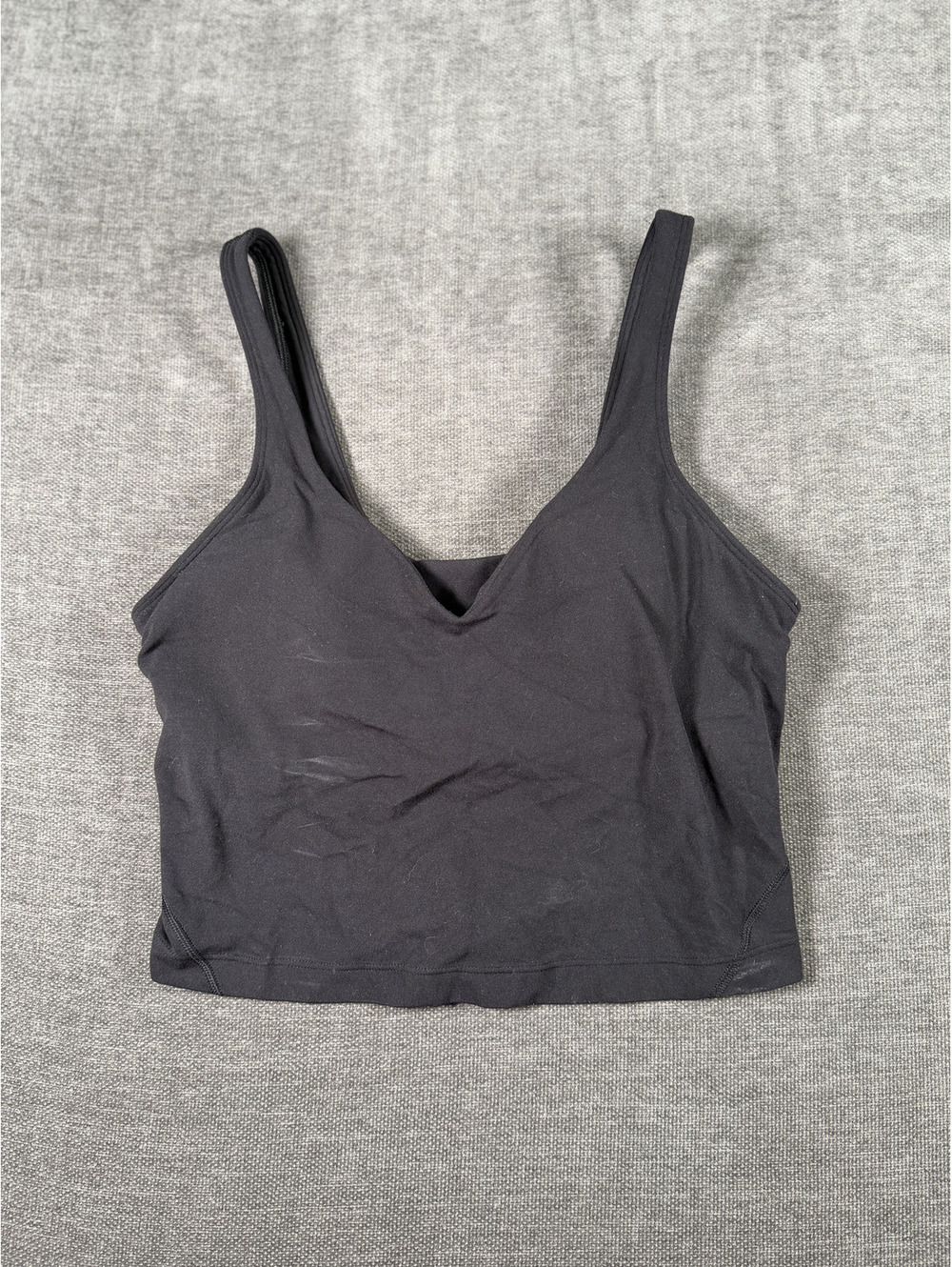 Lululemon Align Cropped V-Neck Tank Top, Black, Size 6
